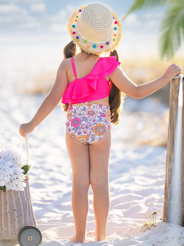 Tropical Bloom One-Shoulder One-Piece Swimsuit