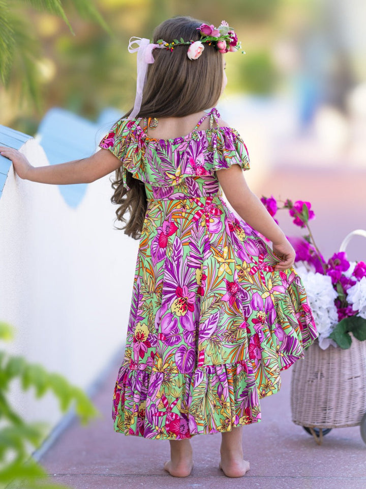 Tropical Paradise Hi-Lo Ruffle Dress