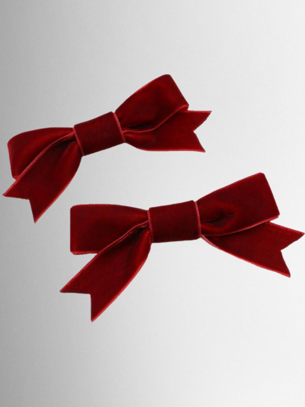 Girls Retro Velvet Bow Hair Clips (Pack of 2)