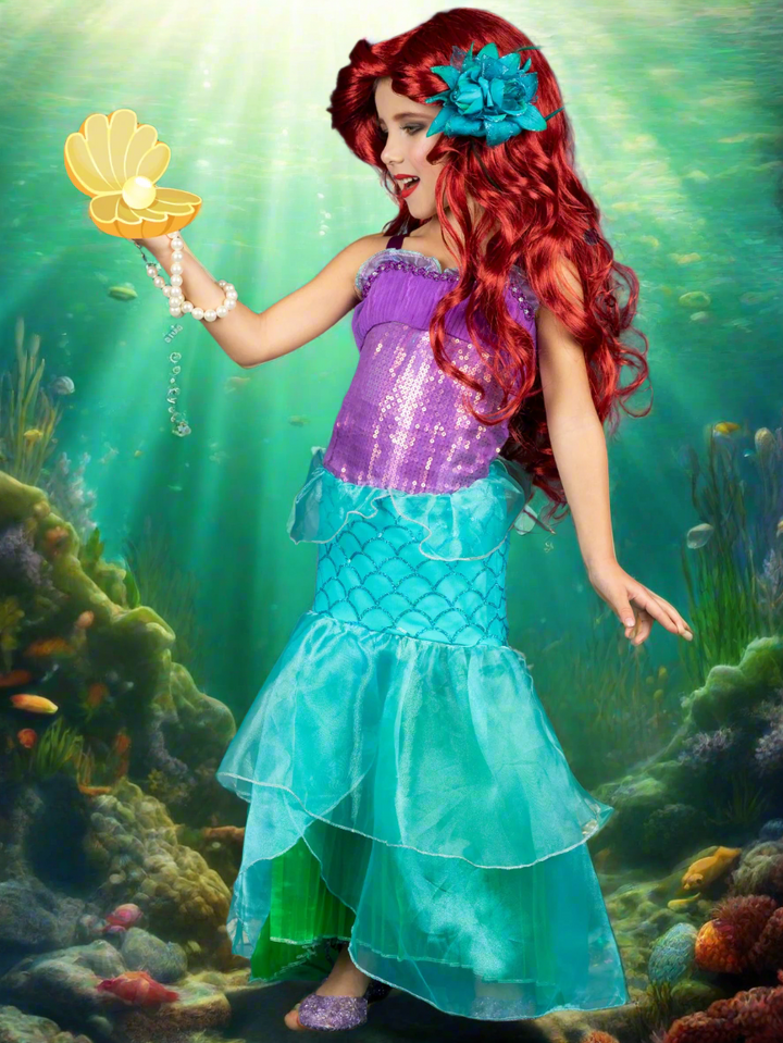 Girls Magical Mermaid Princess Costume Dress