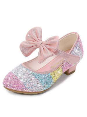 Girls Glitter Bowed Princess Shoes By Liv and Mia