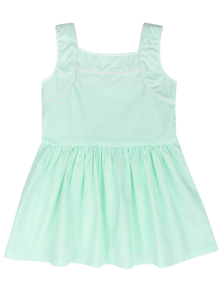 KidsCouture x Mia Belle Girls Sleeveless Green Microdot Dress Size 5/10