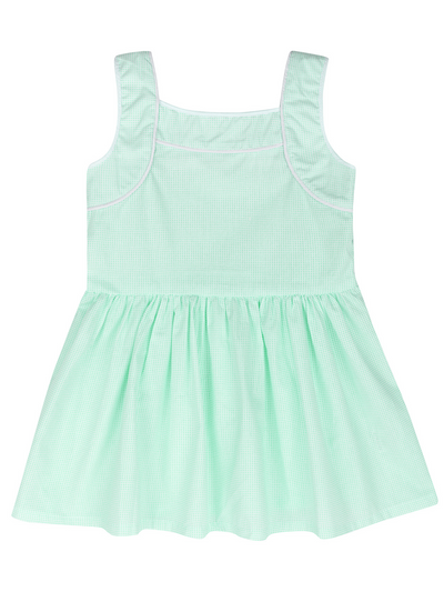 KidsCouture x Mia Belle Girls Sleeveless Green Microdot Dress Size 5/10