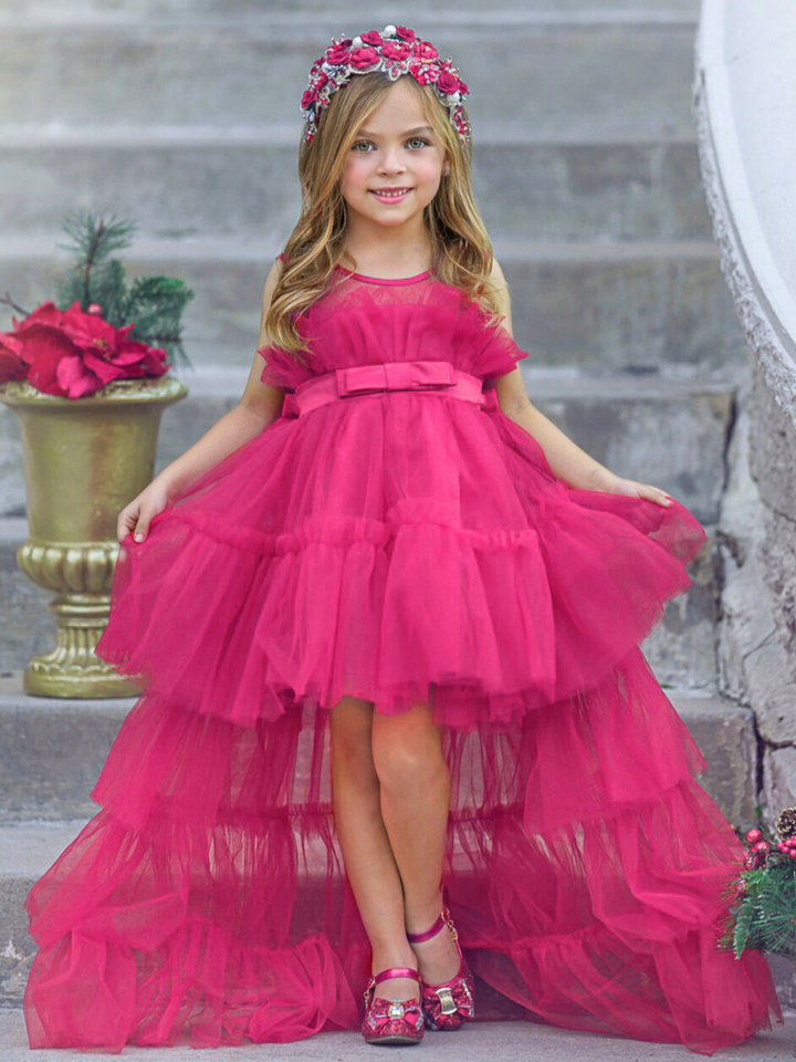 Flawless Frills Trailing Tulle Gown