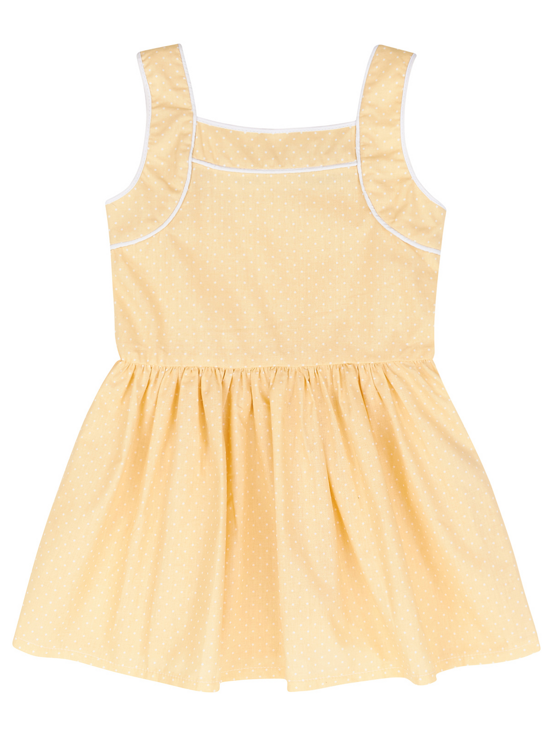 Kids Couture x Mia Belle Girls Yellow Polka Dot Mini Dress