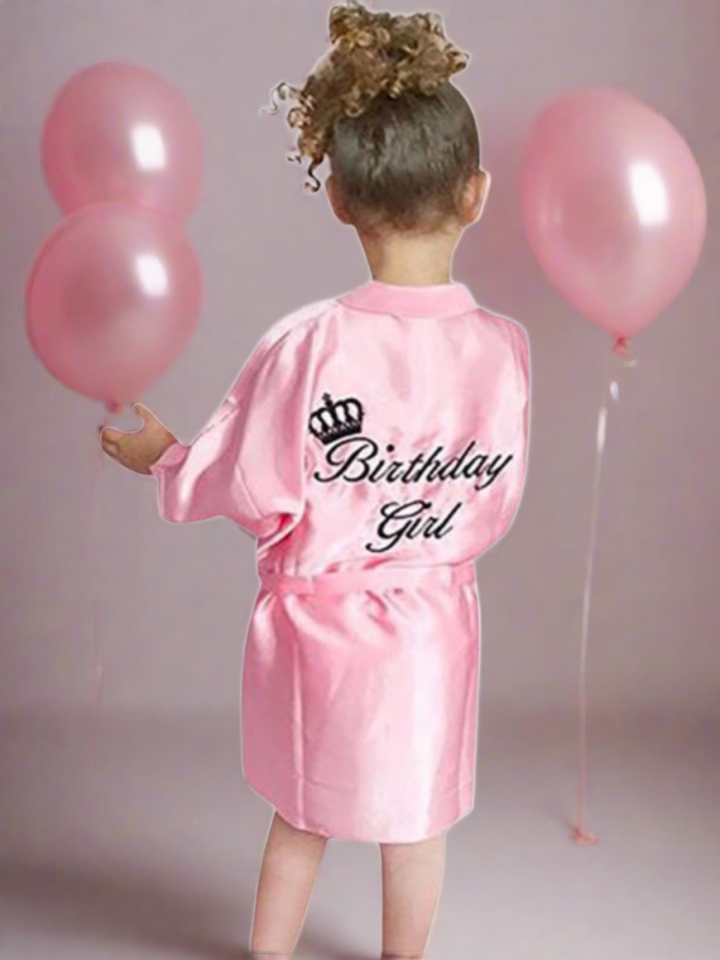 Mia Belle Girls Birthday Girl Robe | Kids Costume Accessories