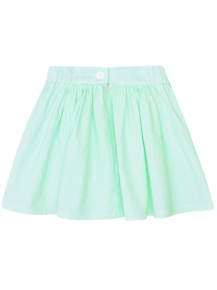 Kids Couture x Mia Belle Girls Green Gingham Tennis Skirt