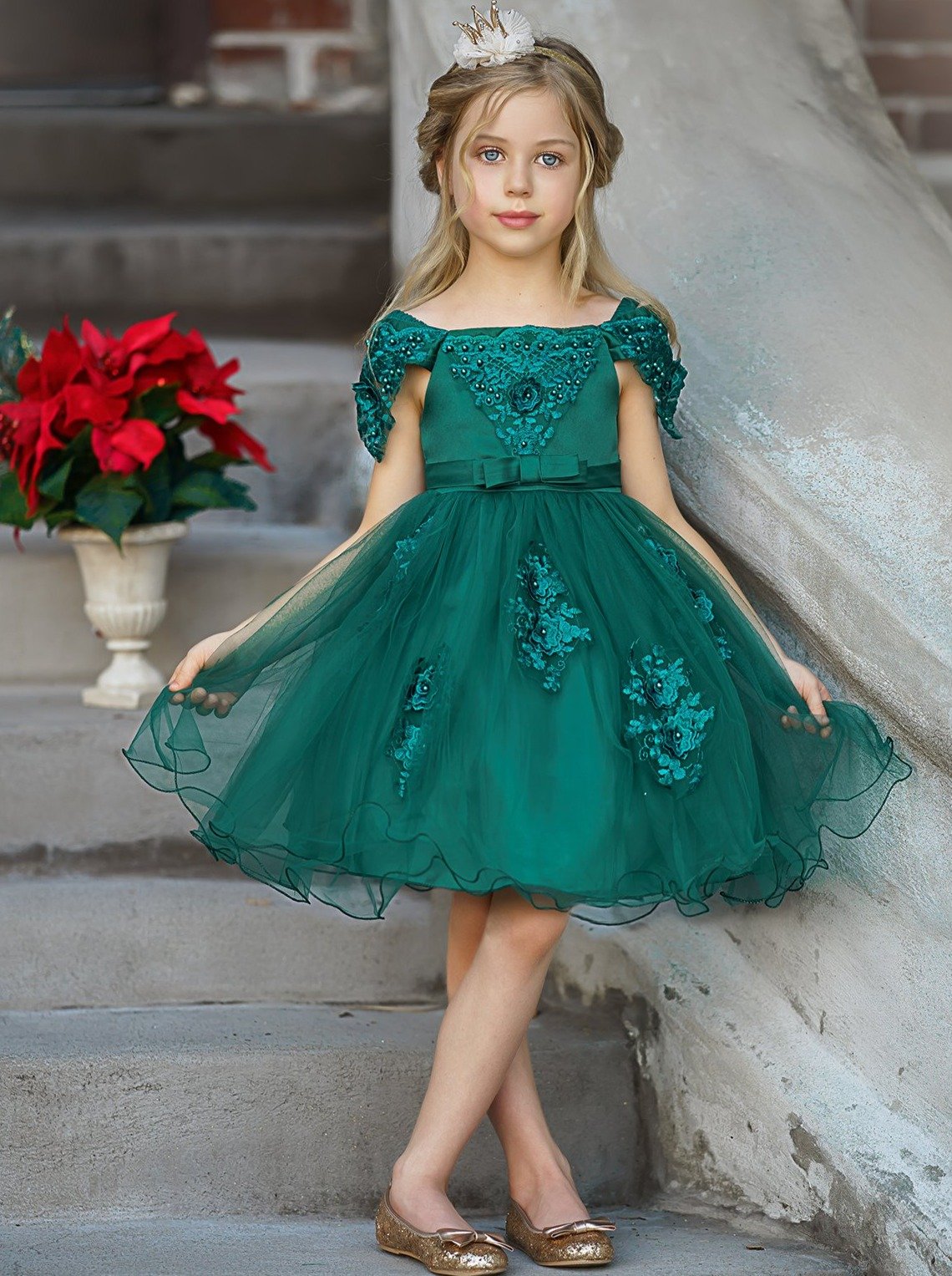 Tis The Season Lace Applique Holiday Dress