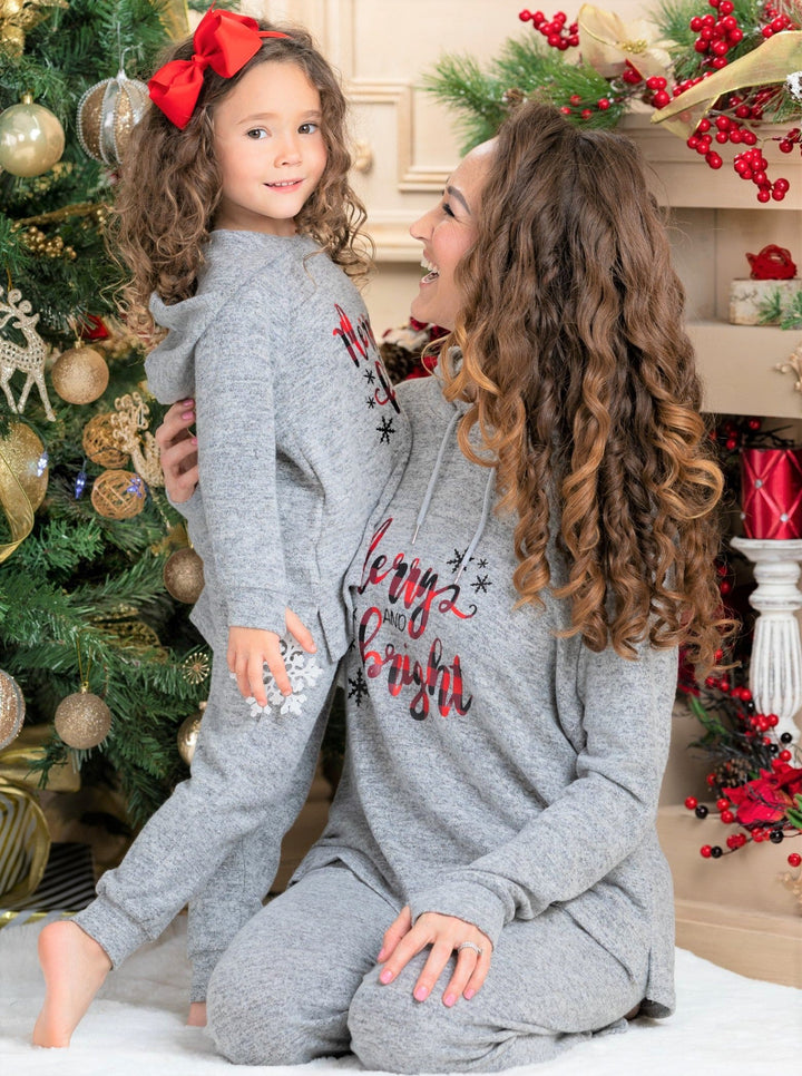 Mommy and Me Matching Outfits | Merry & Bright Holiday Jogger Set