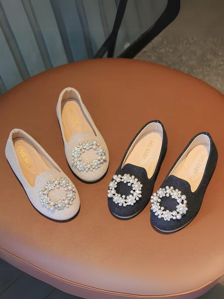 Chic Slip-On Flats with Pearl Detailing by Liv and Mia