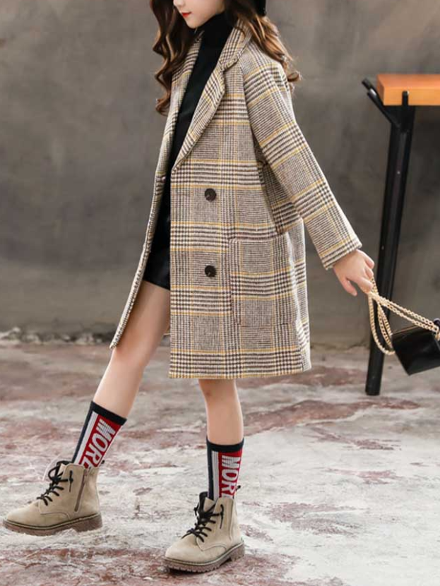 Girls Sophisticated Look Long Coat - Mia Belle Girls