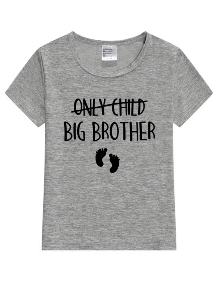 Big Brother Announcement T-Shirt – G "Only Child" Crossed Out Design