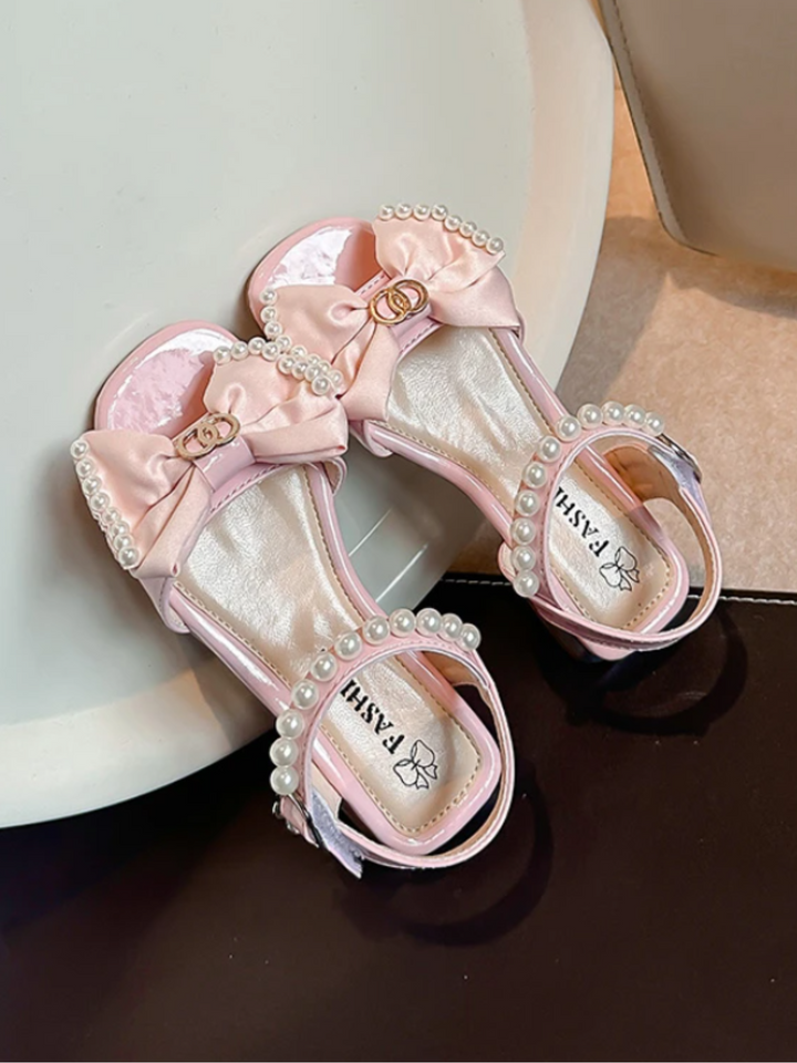 Darling Diva Bow Sandals with Pearls By Liv and Mia