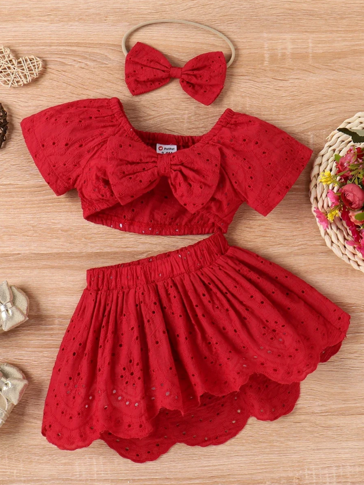 Infant Eyelet Lace Skirt Set | Cowgirl Fashion | Mia Belle Girls