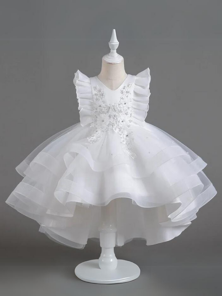 Mia Belle Girls Layered Hi-Lo Tulle Dress | Girls Princess Dresses