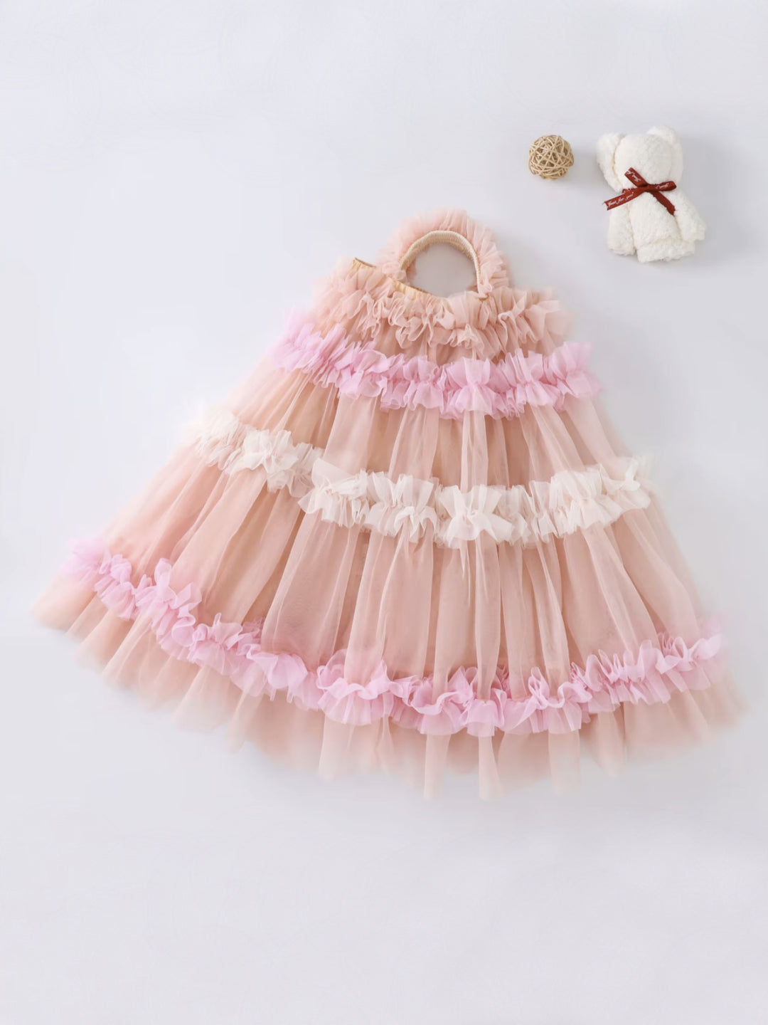 Girls Elegant Tiered Party Ruffles Mesh Tutu Dress