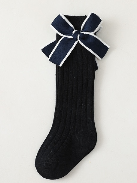 Every Accessories For Little Girls | Knee High Stripe Bow Socks