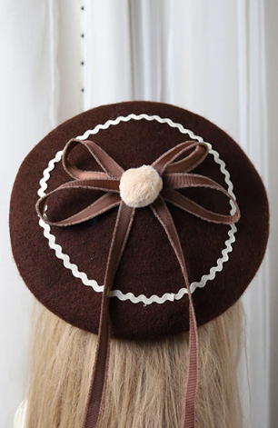 Girls Chic Parisian Style Pom Pom Beret