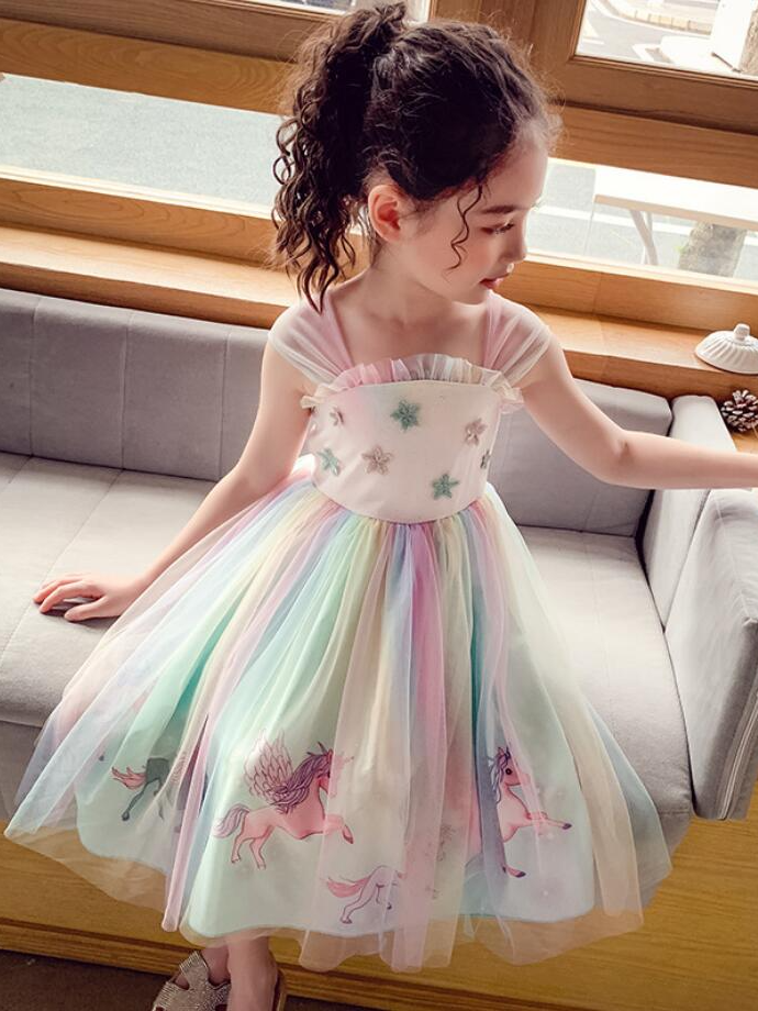 Mia Belle Girls Unicorn Tutu Tulle Dress | Girls Costume Dresses