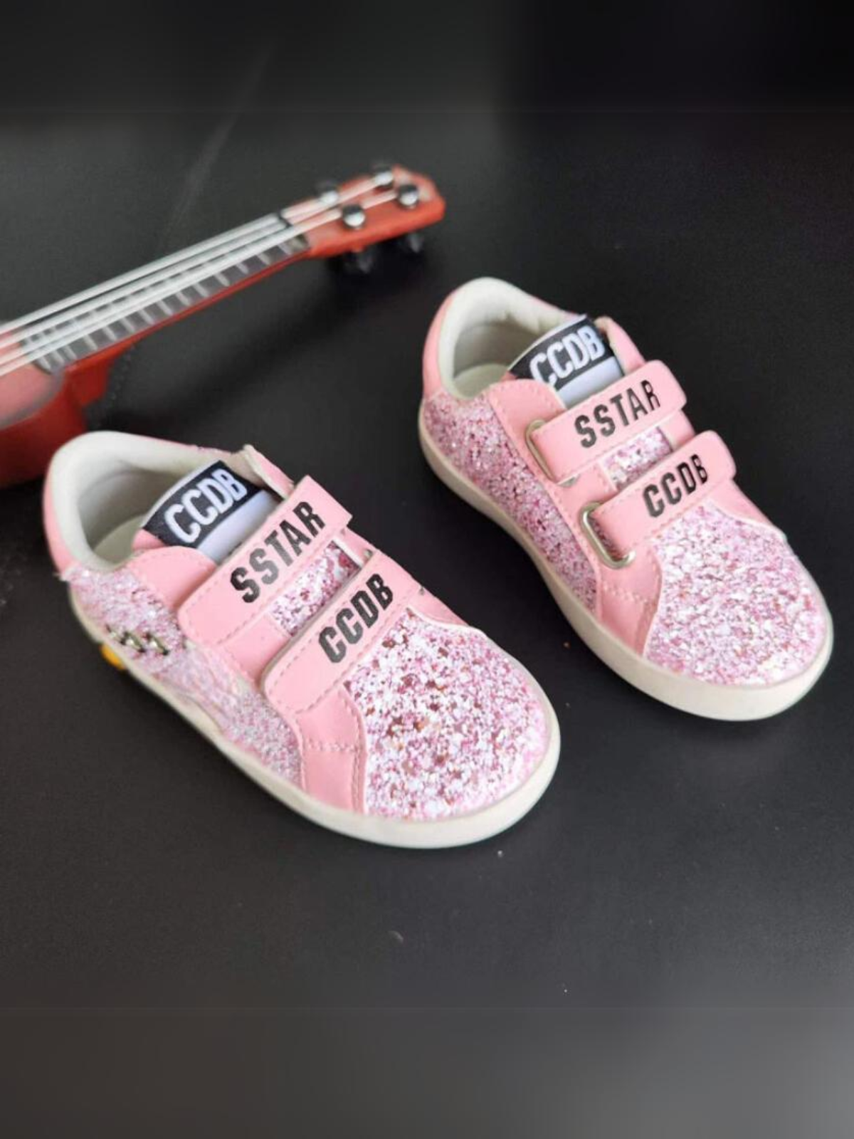 Girls Sparkle Studded Velcro Sneakers by Liv and Mia