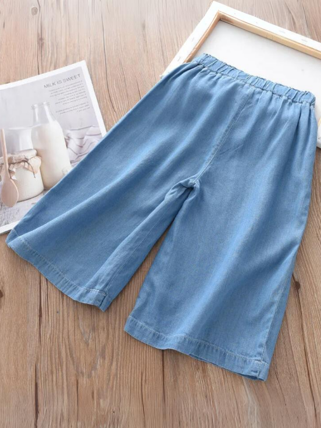 Mia Belle Girls Wide Leg Chambray Pants | Girls Spring Outfits