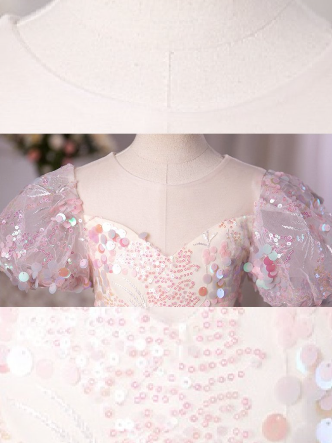 Pink Sequin Mini Dress | Little Girls Formal Dress - Mia Belle Girls