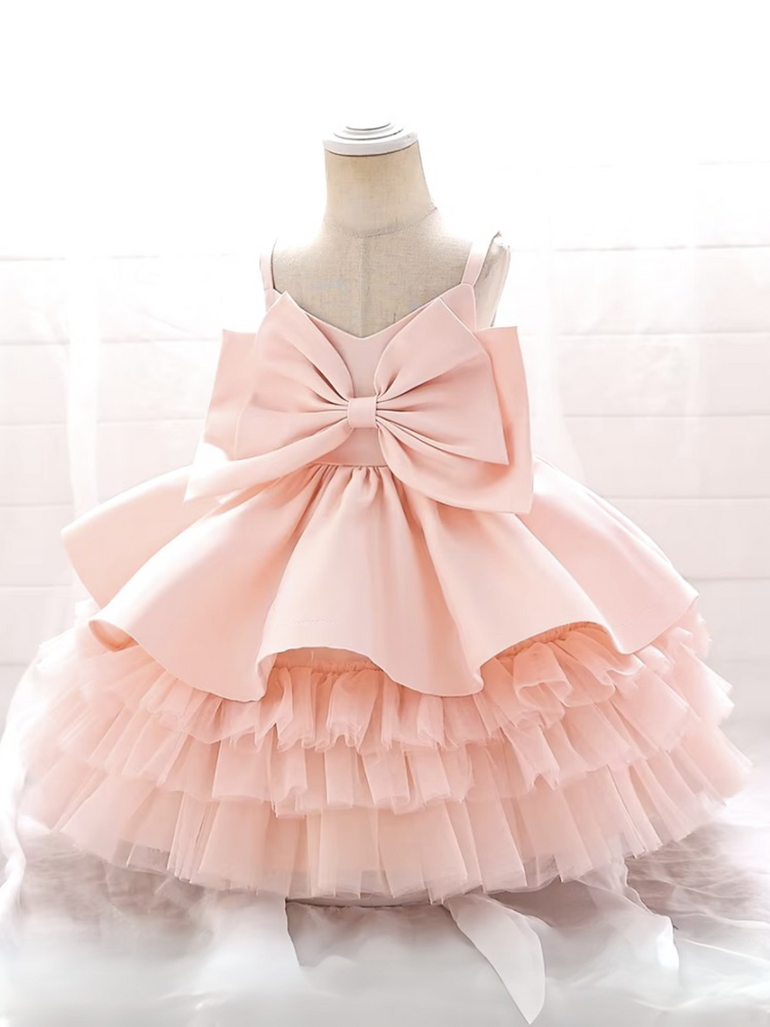 Elegant  Bow Layered Tulle Party Dress