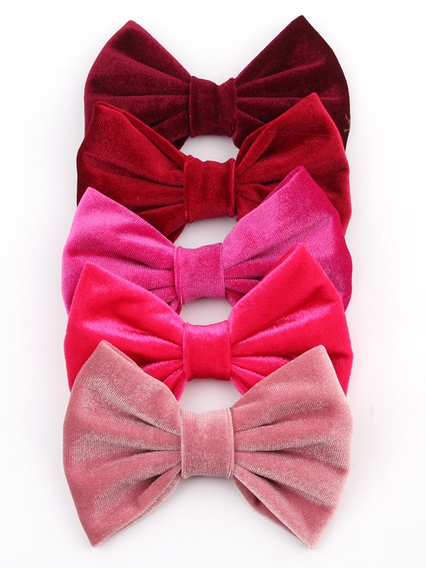 Girls Accessories | Vibrant Velvet Bow Hair Clip 5" - Mia Belle Girls