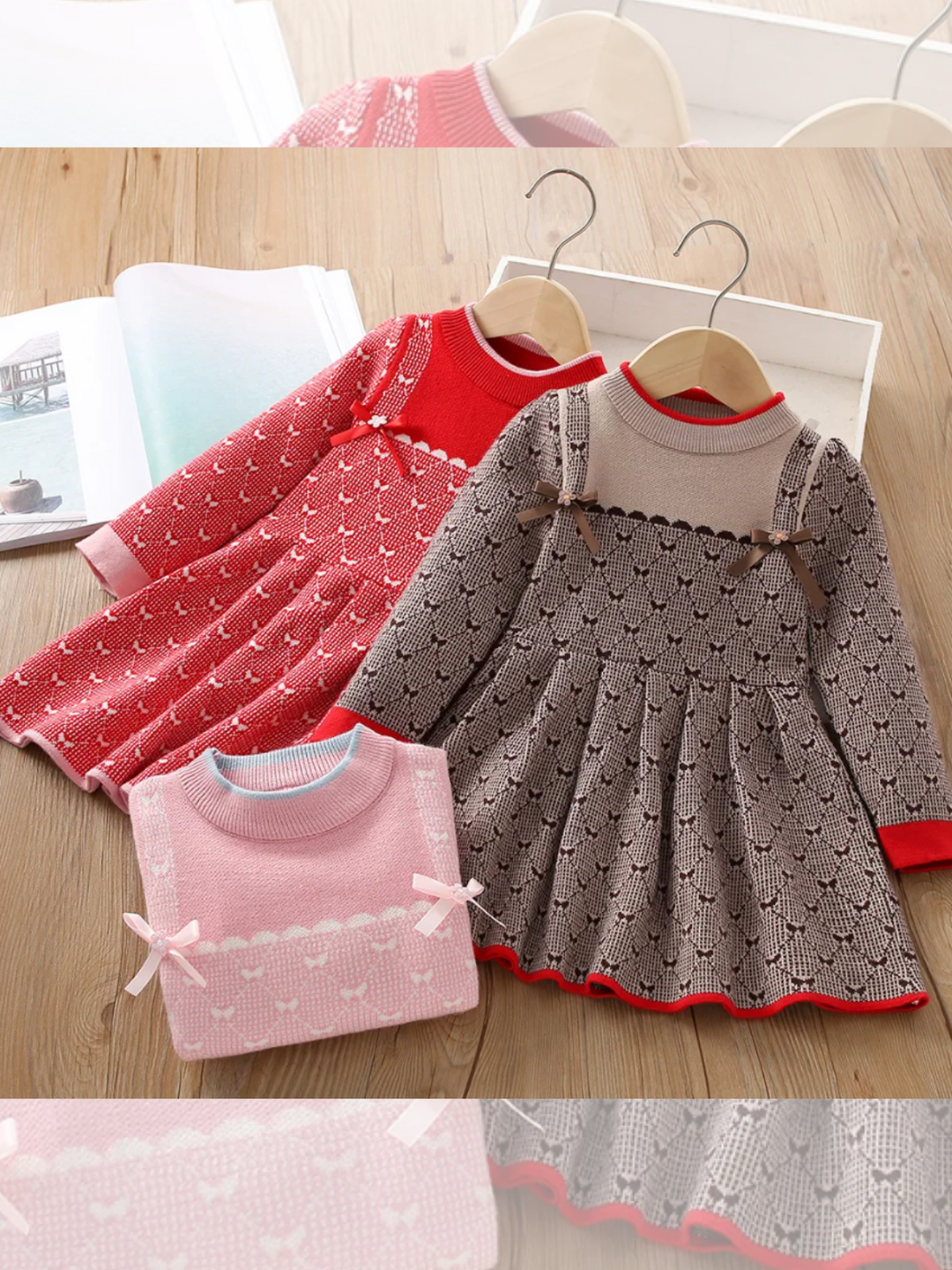 Sweet Charm Bow Detailed Knit Sweater Dress