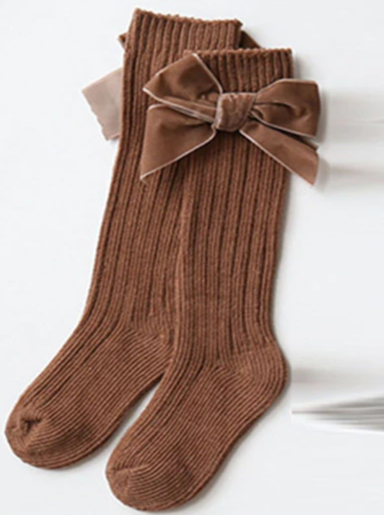 Girls A Little Velvet Bow Socks