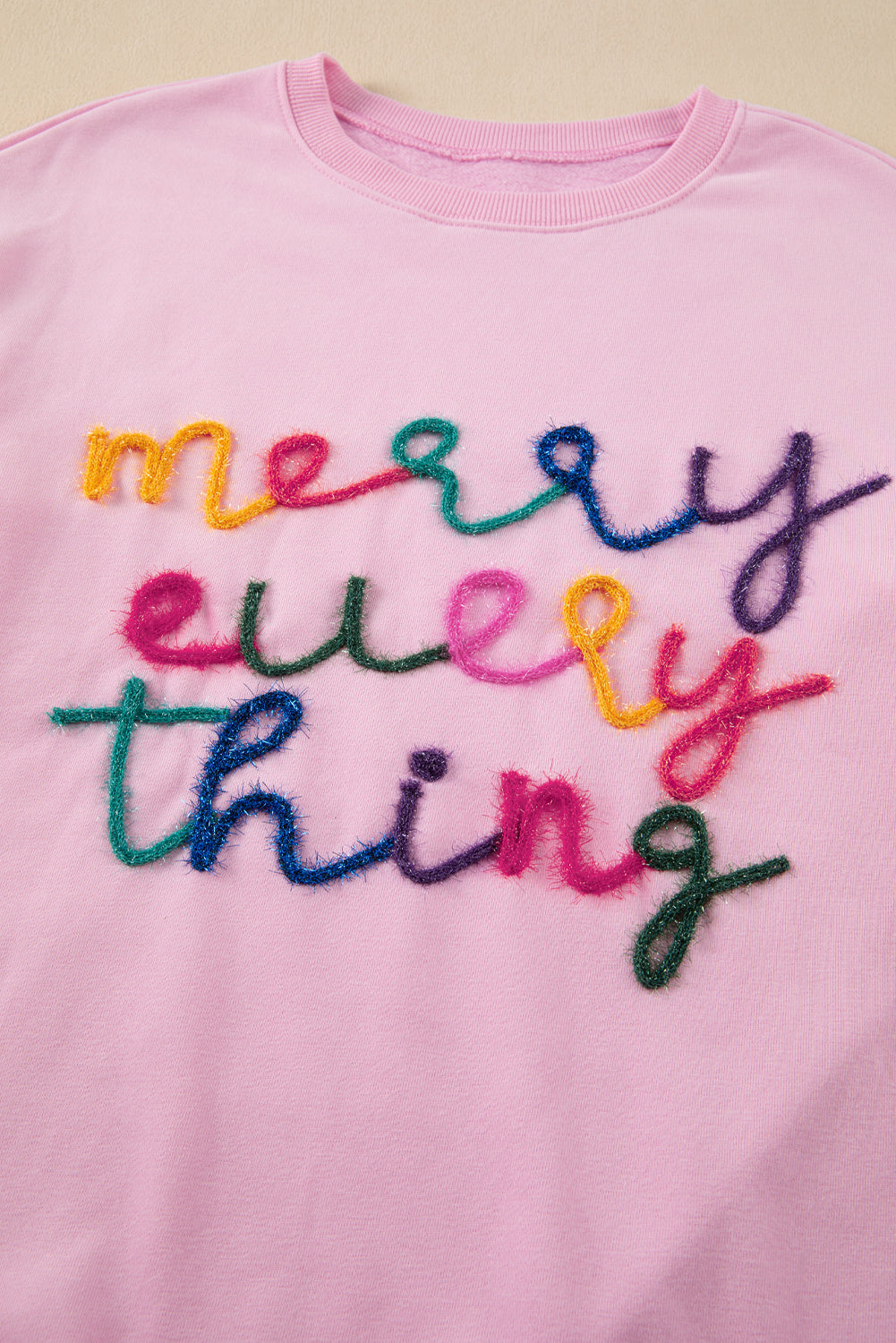 Womens Merry Every Thing Pink Sweatshirt