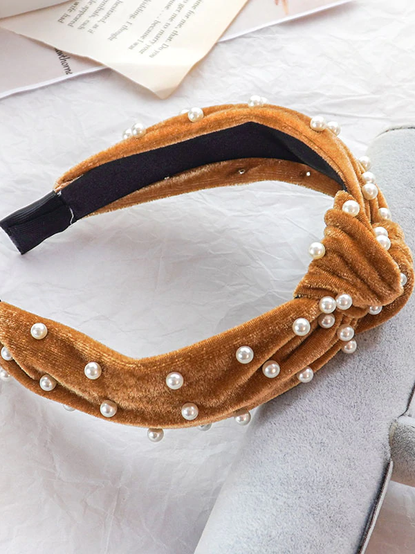 Little Girls Accessories | Toddler Velvet & Pearl Twist Knot Headband