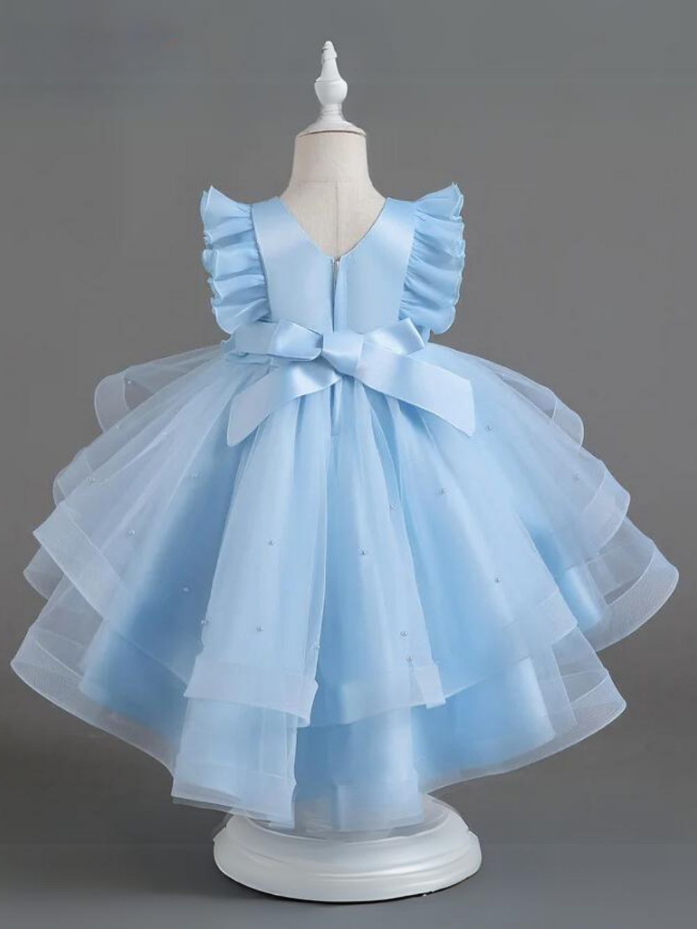 Mia Belle Girls Layered Hi-Lo Tulle Dress | Girls Princess Dresses