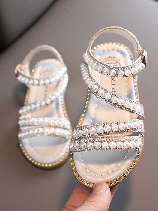 Pearls & Rhinestones Sandals | Shoes By Live & Mia - Mia Belle Girls