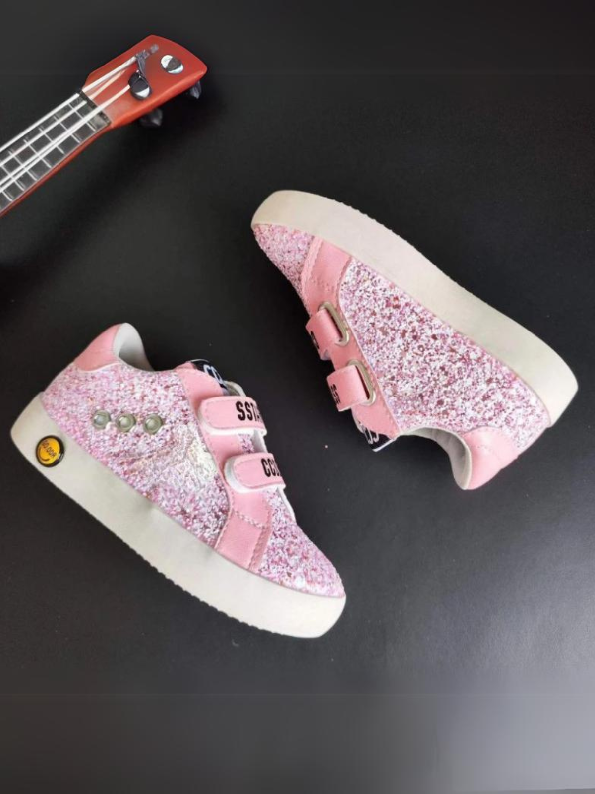 Girls Sparkle Studded Velcro Sneakers by Liv and Mia