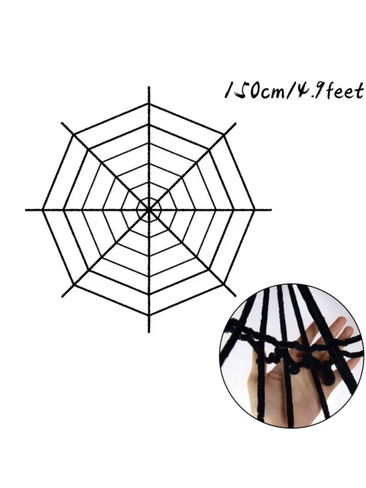 Spooky Black Halloween Spider Web Decoration