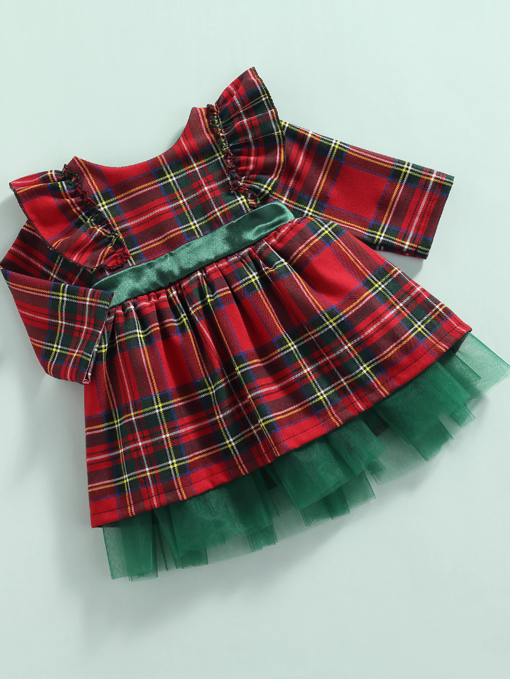 Plaid Holiday Dresses | Little Girls Cute Plaid Holiday Dress