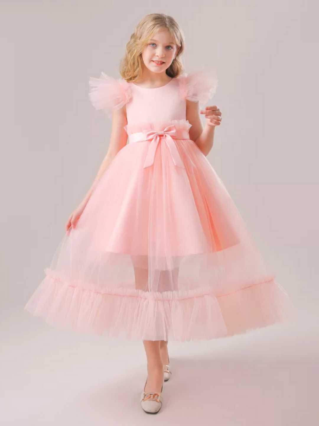 Mia Belle Girls Tulle Overlay Dress | Girls Spring Dresses