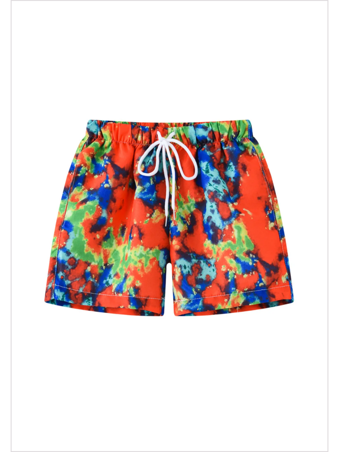 Boys Multicolor Swim Trunks | Mia Belle Girls Summer Outfits