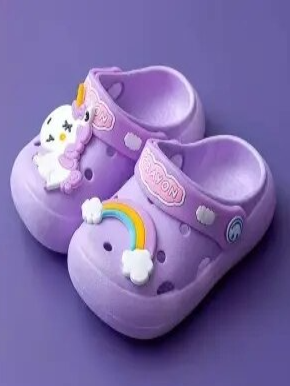 Girls Unicorn Croc Inspired Slides By Liv and Mia - Purple