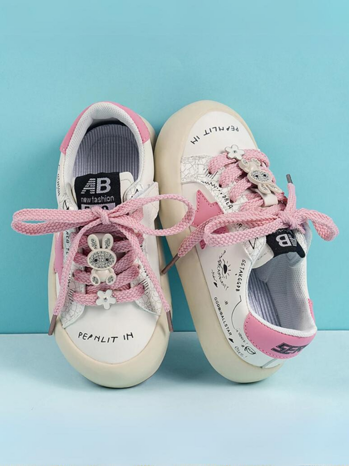 Mia Belle Girls Star Logo Print Sneakers | Shoes By Liv And Mia