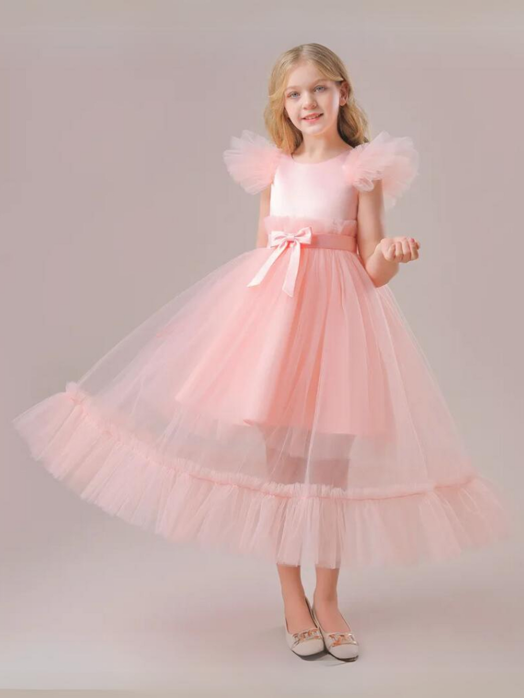 Mia Belle Girls Tulle Overlay Dress | Girls Spring Dresses