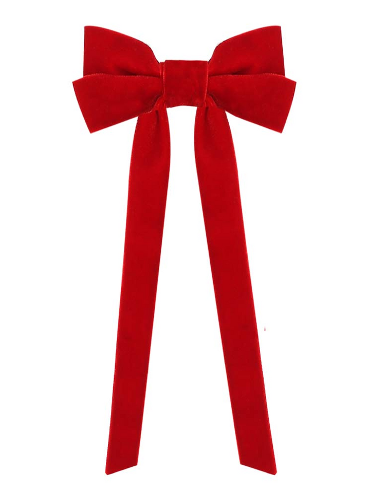 Girls Accessories | Extra Long Velvet Hair Bow - Mia Belle Girls