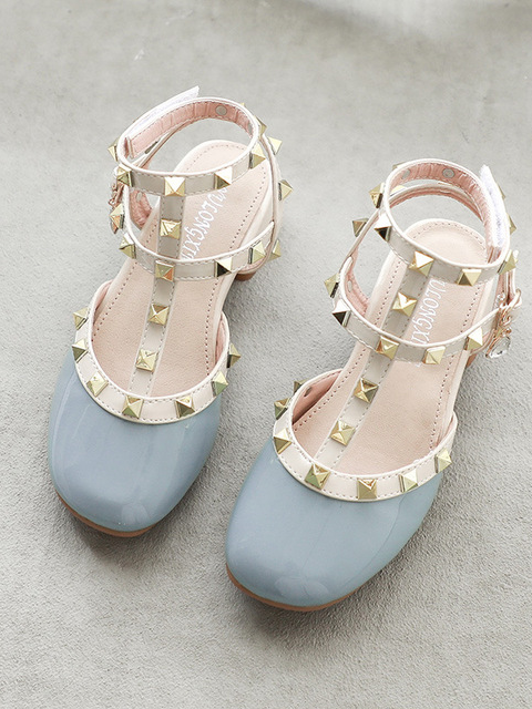 Shoes By Liv & Mia | Studded Ankle Strap Flats - Mia Belle Girls