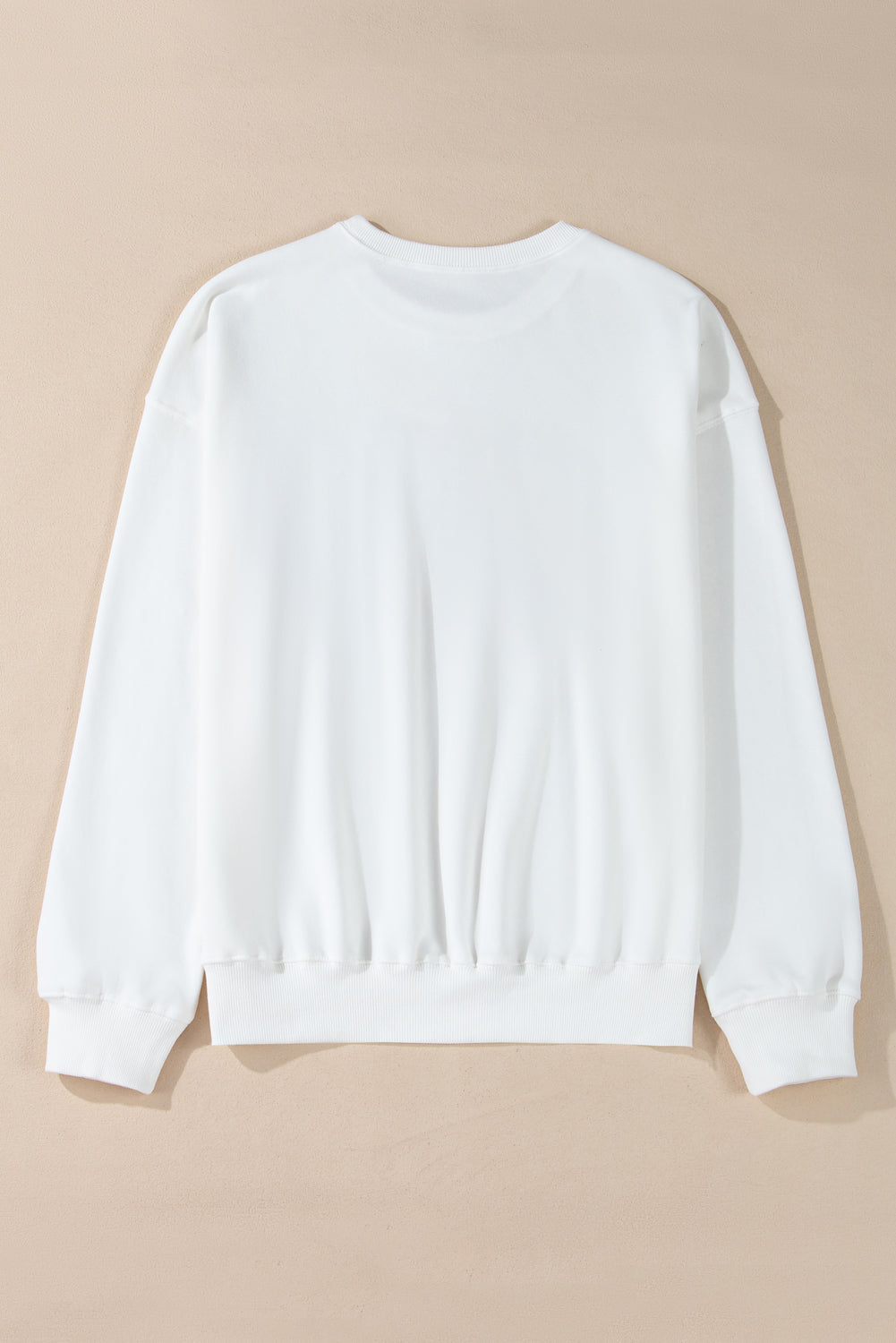 White MERRY Embroidered Pullover Sweatshirt