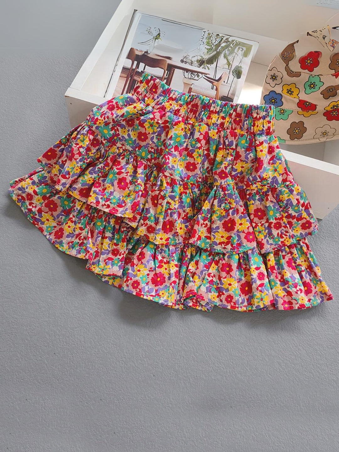 Mia Belle Girls Tiered Floral Skirt | Girls Summer Outfits