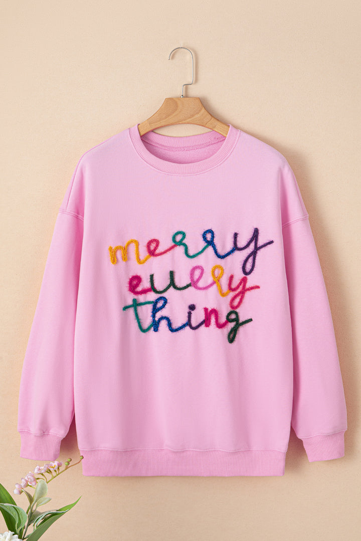 Womens Merry Every Thing Pink Sweatshirt