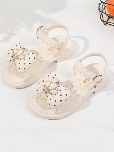 Girls Chic Polka Dot Bow Heeled Sandals By Liv and Mia