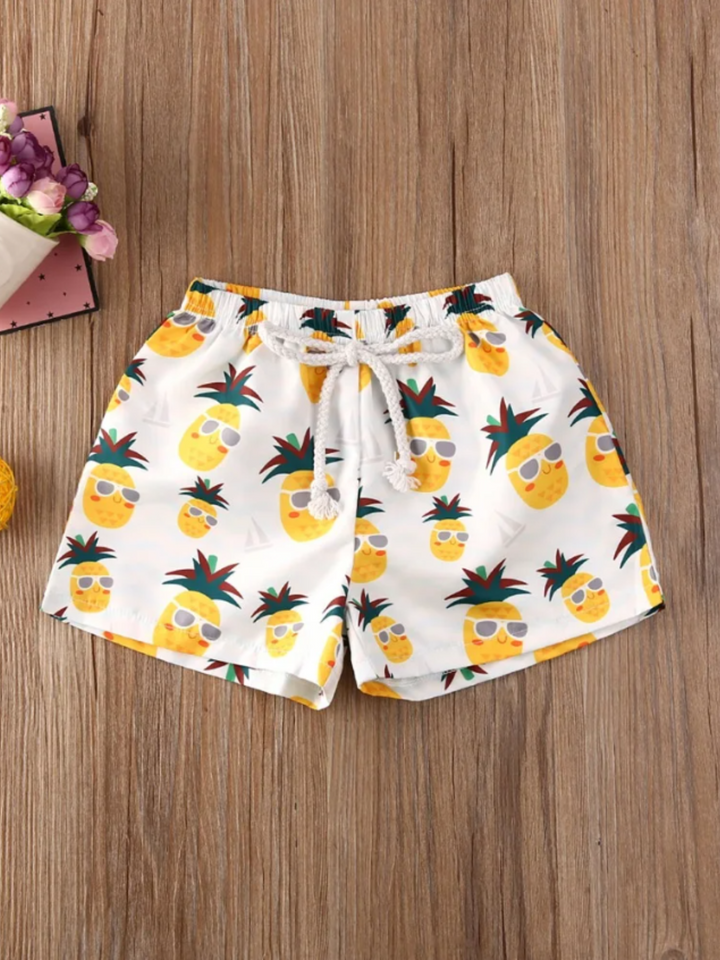 Tropical Print Boys Swim Trunk | Mia Belle Girls Swimwear