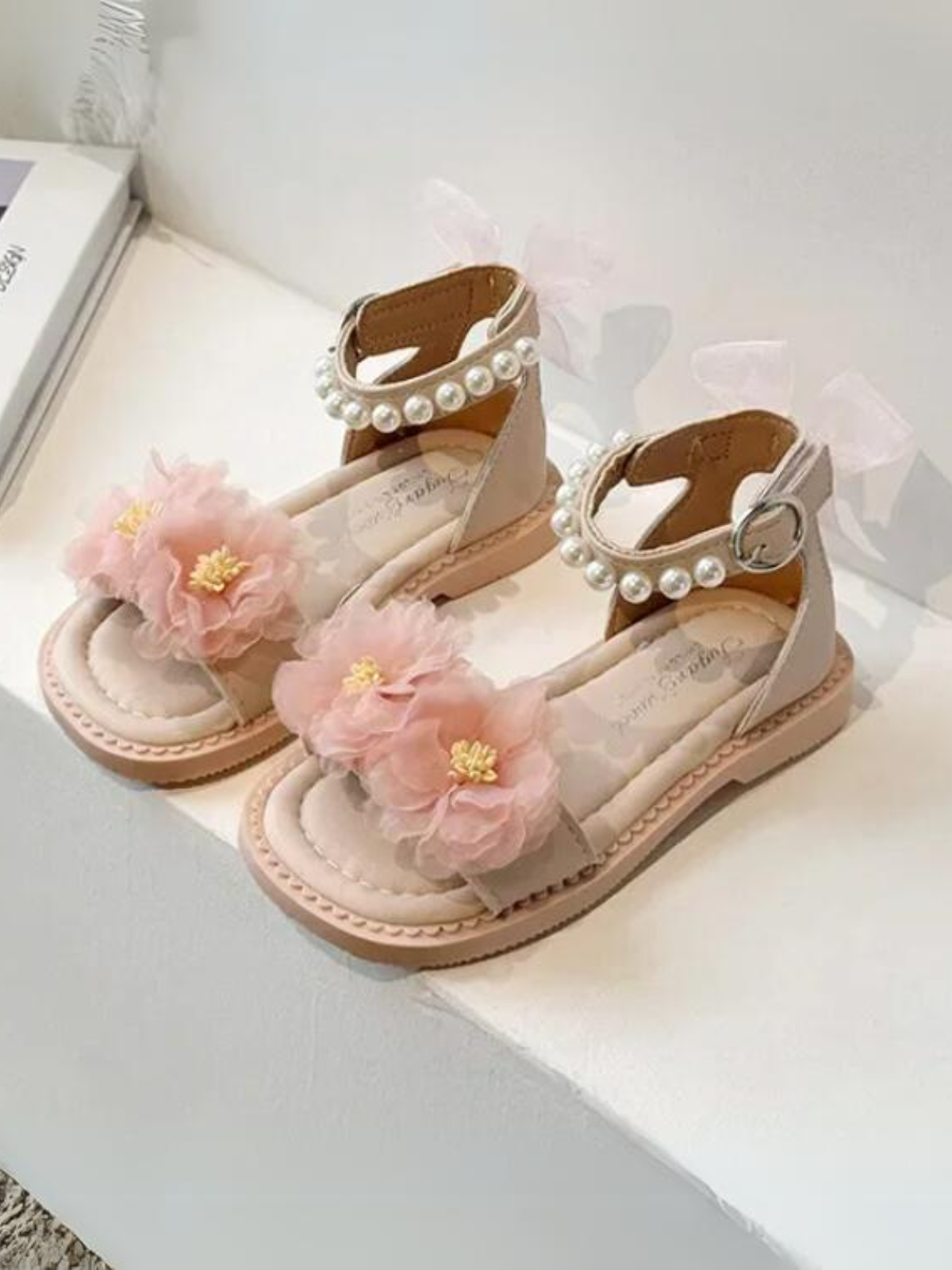 Floral Charm Sandals with Pearls and Bows By Liv and Mia
